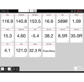 Données chiffrées simulateur golf Mevo+ 2023