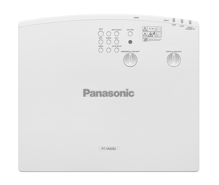 Panasonic PT-VMZ82 white projector — official top view