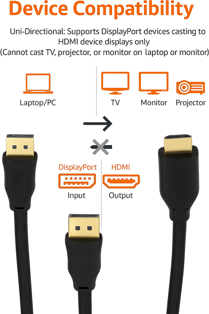 DisplayPort - HDMI cable 1.8 m - Default Title Golf and Greens