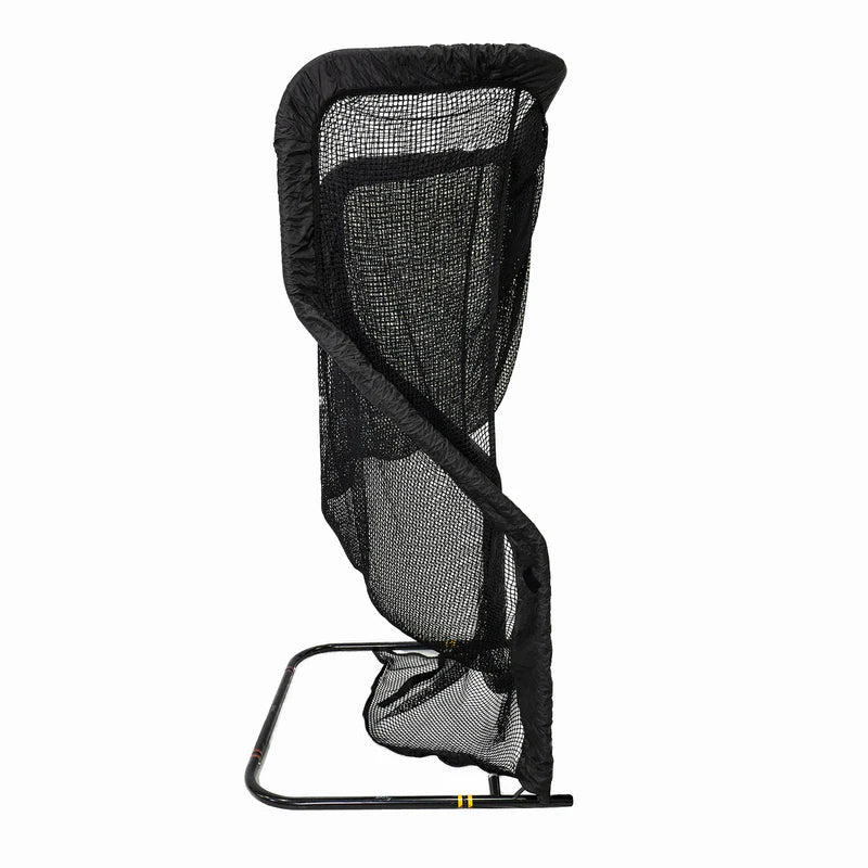Side view of the Net Return Extra Point Kicking Net – portable football kicking net with automatic ball return and Kick n’ Catch feature
