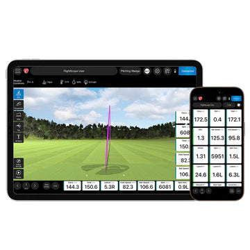 FlightScope Mevo Gen2 app interface showing ball speed, carry, spin and trajectory – Golf & Greens