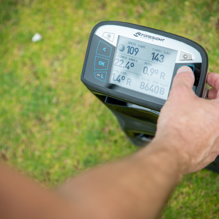 Golf radar setup via handheld interface