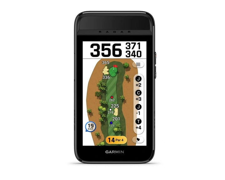 Garmin launch monitor displaying a golf course layout 