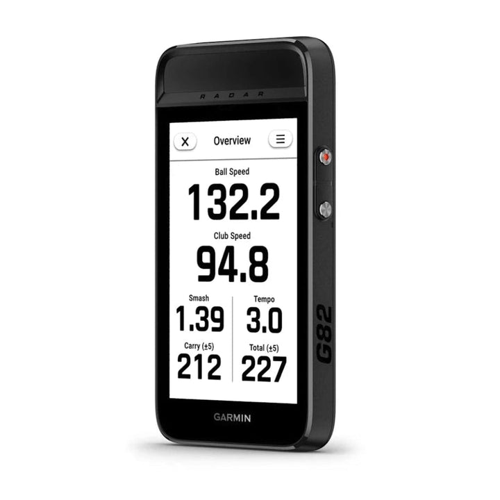 Garmin launch monitor displaying sports performance metrics