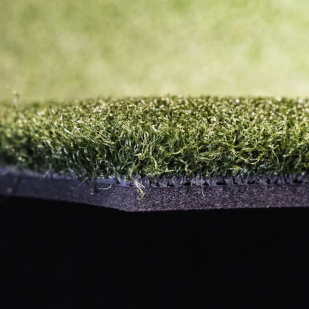 Two-layer golf mat cut view
