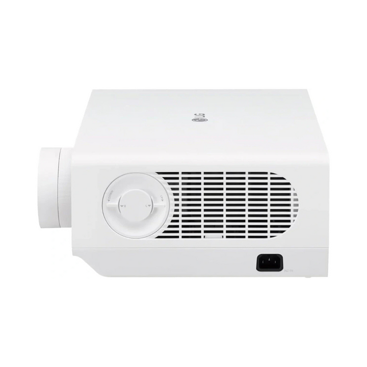 Left side of LG ProBeam BU53RG showing lens-shift dial and ventilation