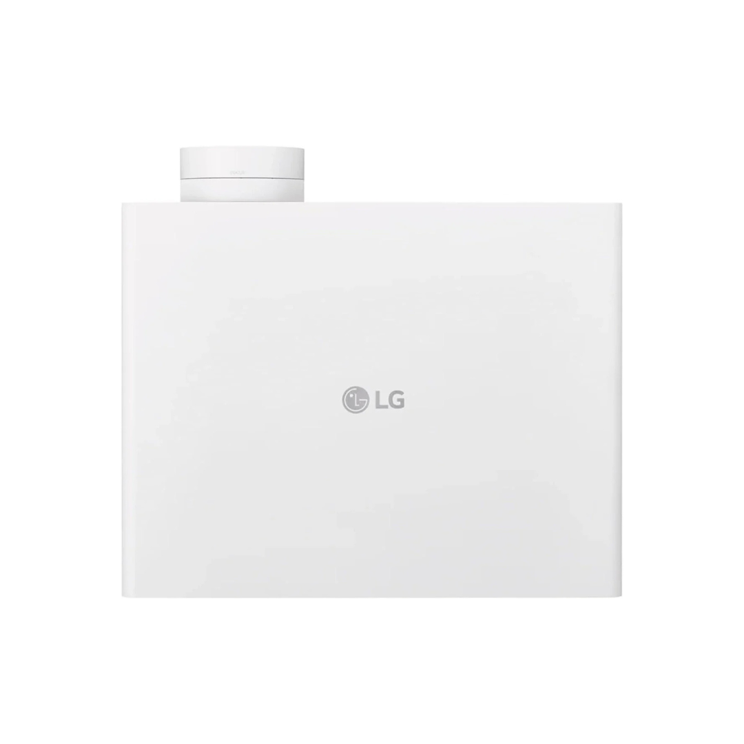 Top view of LG ProBeam BU53RG with focus ring — 4K short-throw laser projector