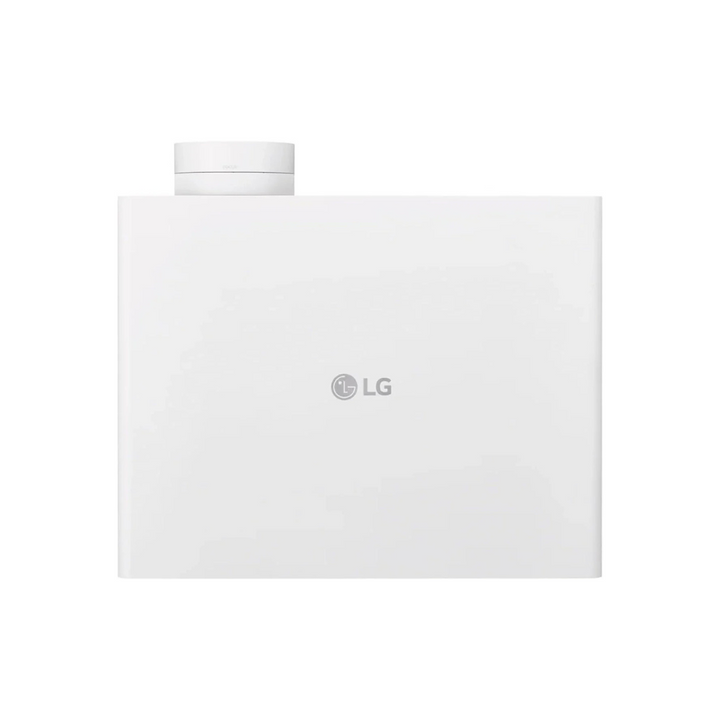 Top view of LG ProBeam BU53RG with focus ring — 4K short-throw laser projector