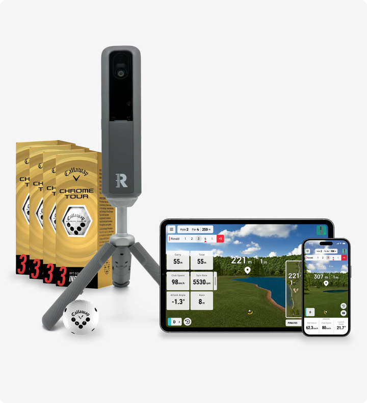 Rapsodo MLM2XPRO avec balles Callaway 2026 Chrome Tour RPT