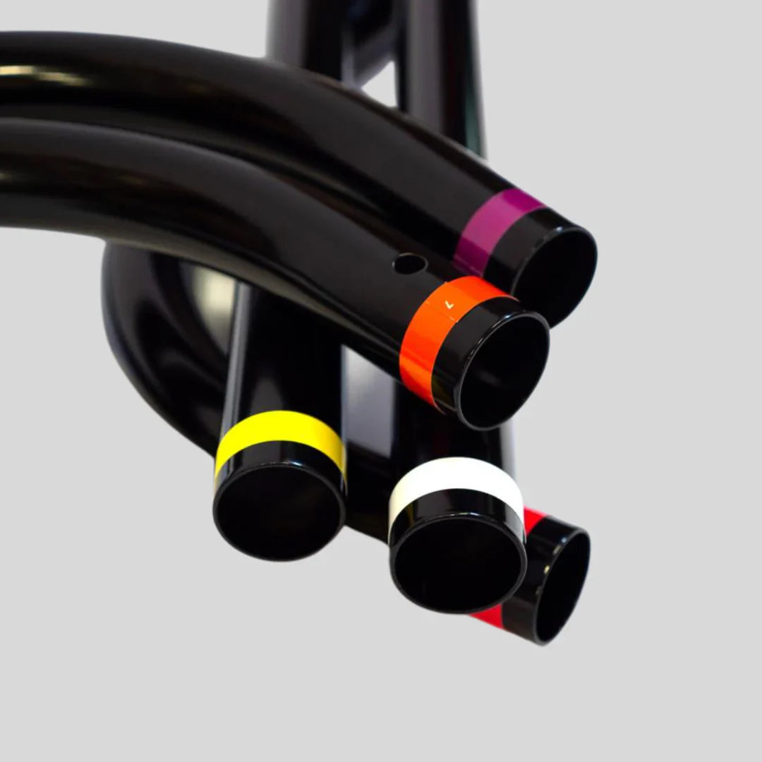 Close-up of Net Return Pro replacement tubes with color-coded assembly markings for easy identification.
