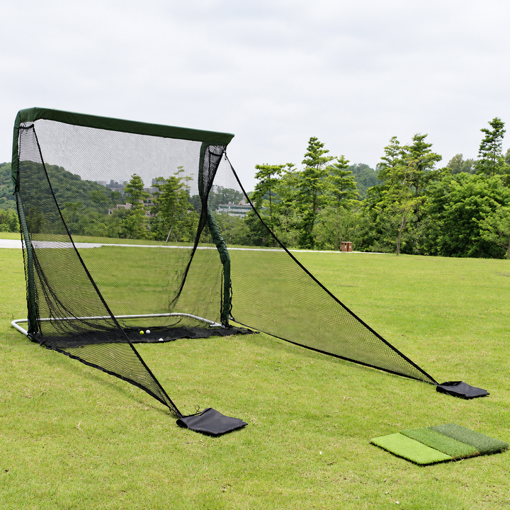 Practice Net Pro golf net outdoors with side protection nets attached