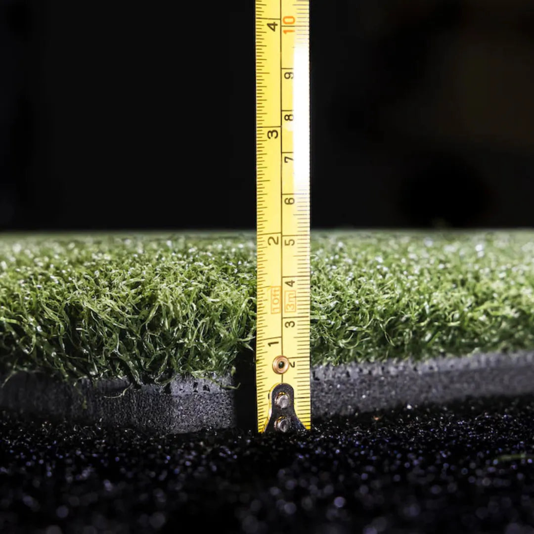 Golf training mat measurement