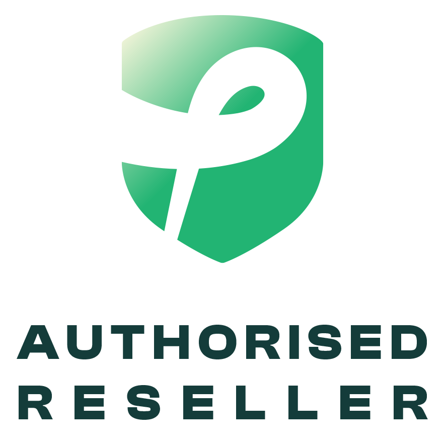 Green logo with 'P' and text 'Authorised Reseller' on a white background
