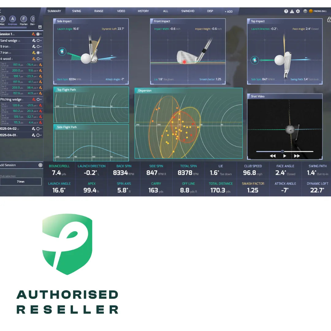 Golf impact data ProTee VX interface