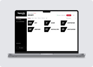 Rapsodo R-Cloud-Dashboard mit Golfdaten auf einem Laptop