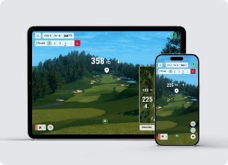 Virtueller Rapsodo-Golfplatz auf Tablet und Smartphone