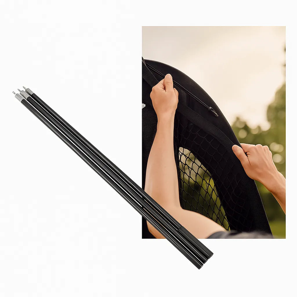 Spornia replacement poles with installation example for SPG-5, SPG-7 and SPG-8 golf practice nets