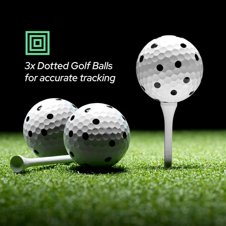 Three marked Square Golf balls