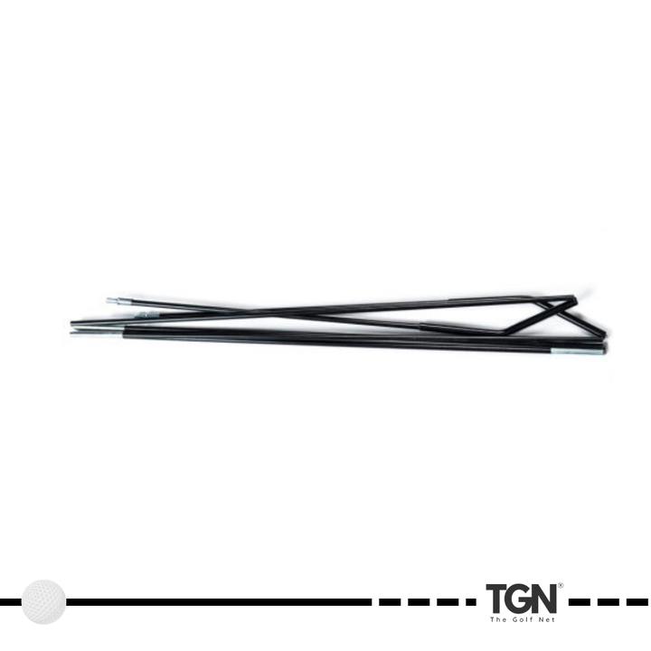 Golf net replacement rods stacked