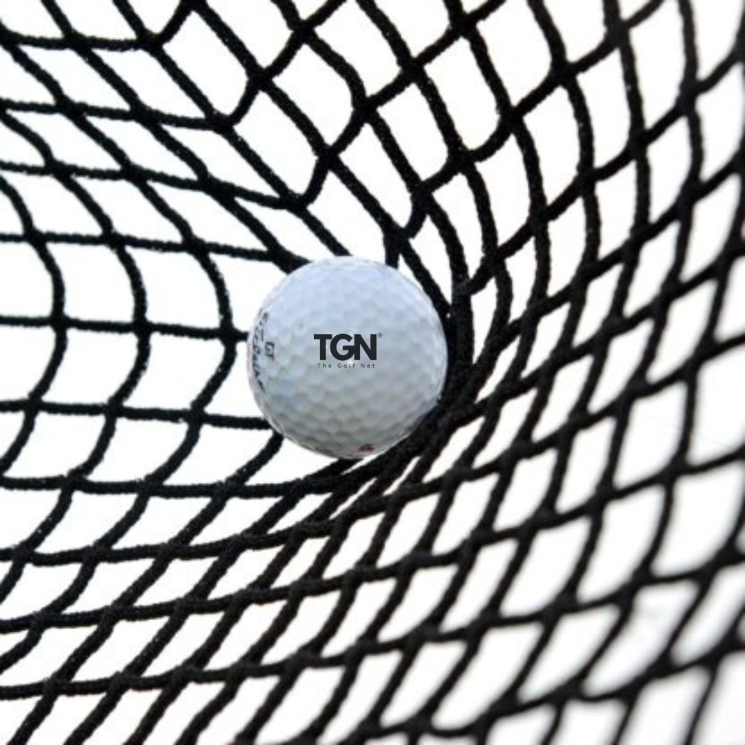 TGN golf ball caught in impact net