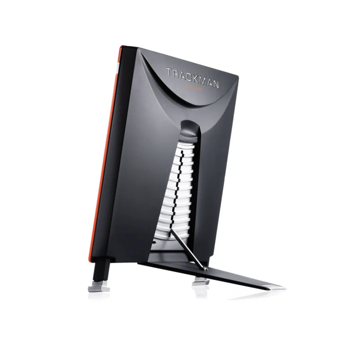 Rear view of TrackMan 4 with tripod extended