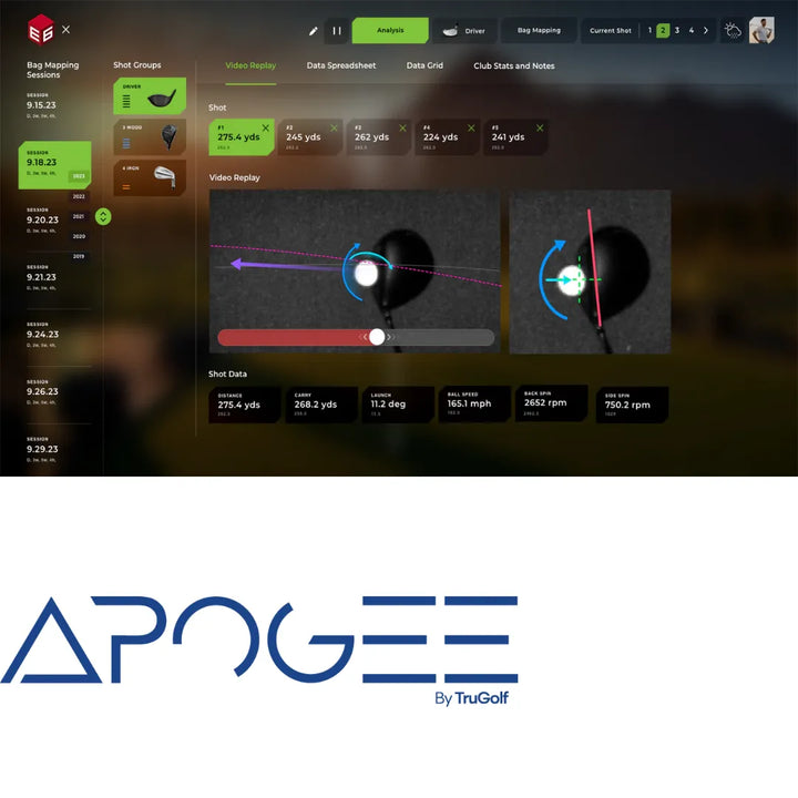 Golf shot trajectory and impact preview screen