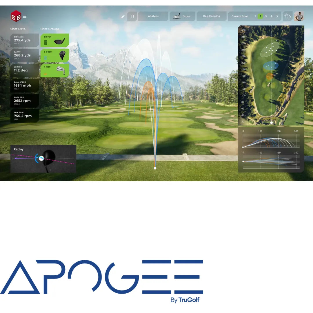 Virtual golf course in TruGolf simulator